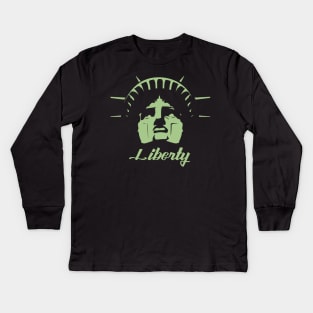 Liberty (green) Kids Long Sleeve T-Shirt